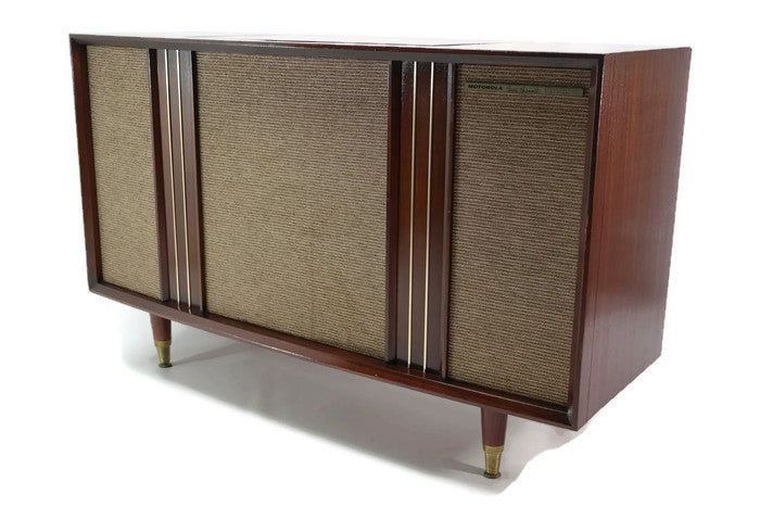 **SOLD OUT** MOTOROLA 3-Channel Vintage Mahogany Record Changer Player Stereo Console The Vintedge Co.