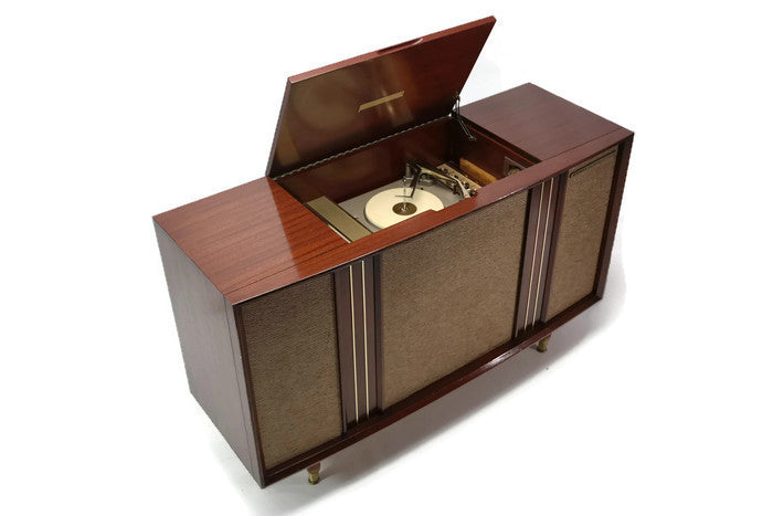 **SOLD OUT** MOTOROLA 3-Channel Vintage Mahogany Record Changer Player Stereo Console The Vintedge Co.