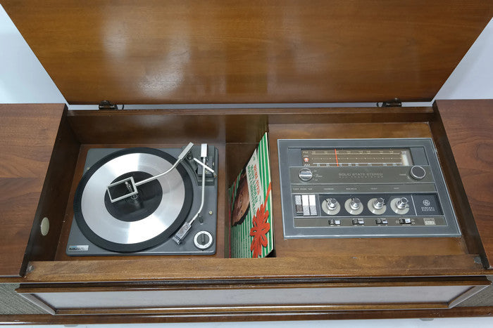 **SOLD OUT** GE Long and Low Stereo Console Record Player Changer The Vintedge Co.