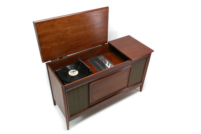 **SOLD OUT**  GE COMPACT Vintage Mid Size Record Player Changer Stereo Console The Vintedge Co.