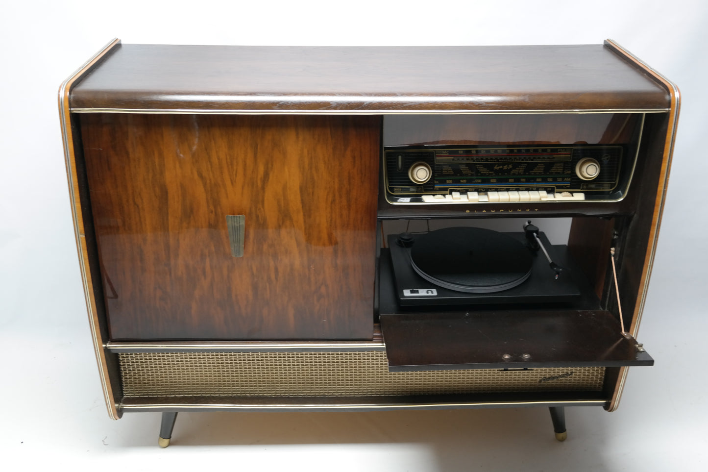 **SOLD OUT** BLAUPUNKT ARKANSAS Mid Century Record Changer Player Stereo Console w/Whiskey Bar The Vintedge Co.