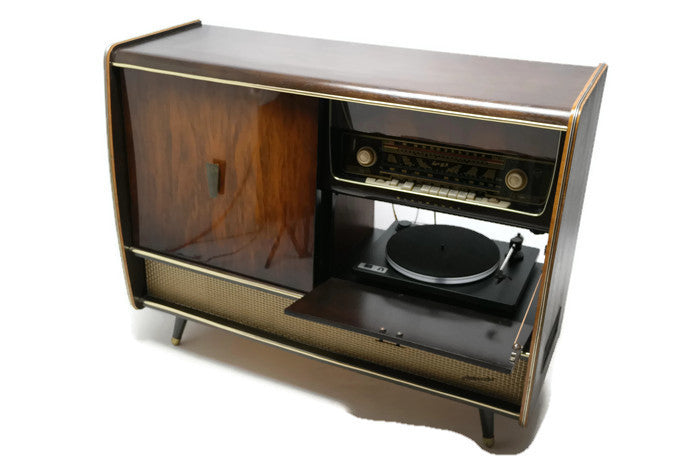 **SOLD OUT** BLAUPUNKT ARKANSAS Mid Century Record Changer Player Stereo Console w/Whiskey Bar The Vintedge Co.