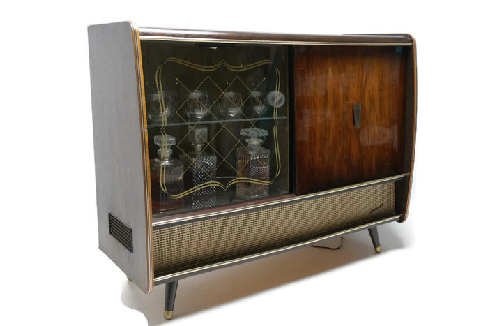 **SOLD OUT** BLAUPUNKT ARKANSAS Mid Century Record Changer Player Stereo Console w/Whiskey Bar The Vintedge Co.