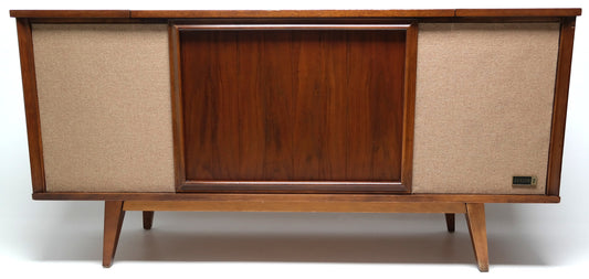 Mid Century Modern Stereo Zenith Console Record Changer - AM/FM- Tuner - Bluetooth The Vintedge Co.