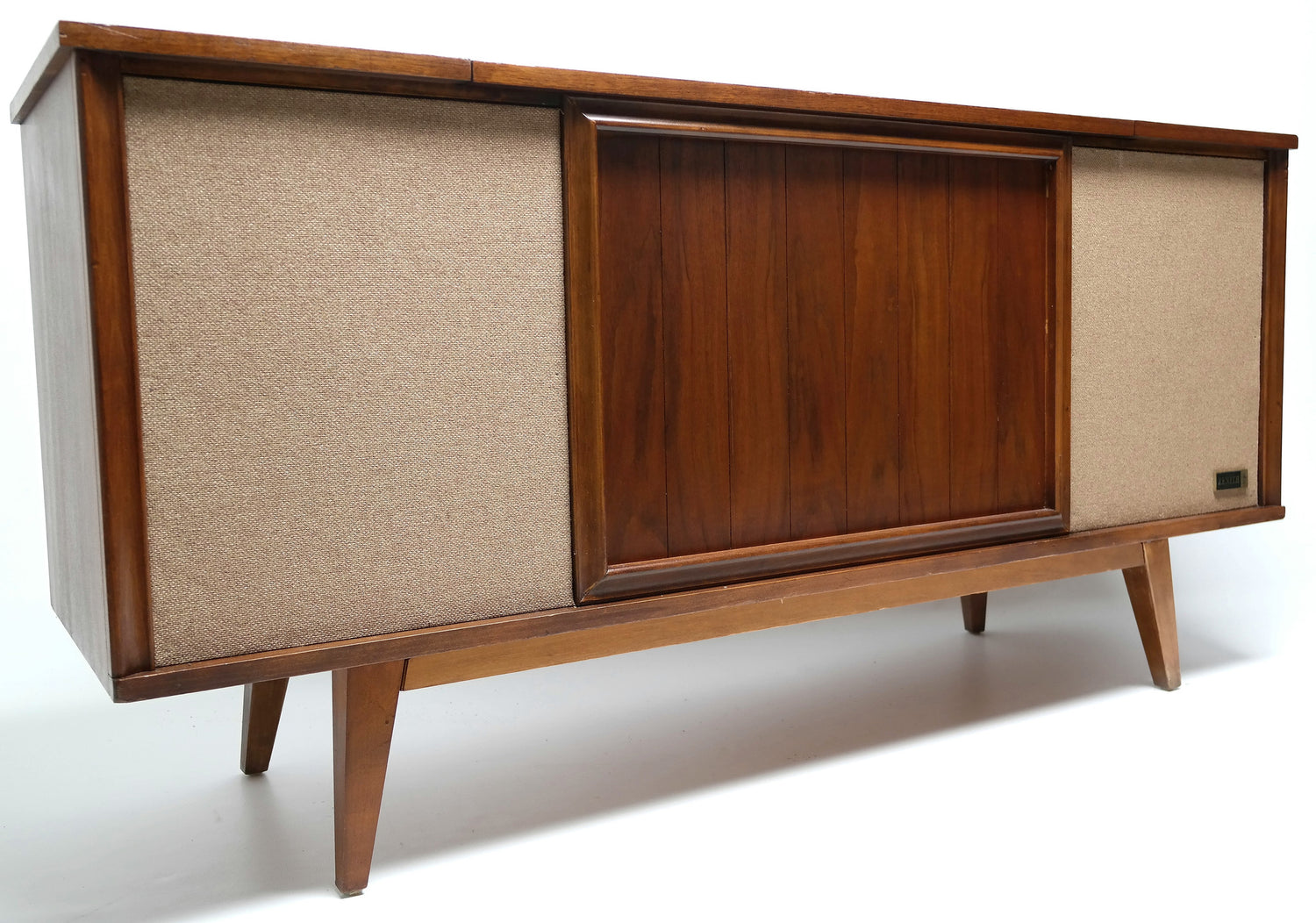 Mid Century Modern Stereo Zenith Console Record Changer - AM/FM- Tuner - Bluetooth The Vintedge Co.