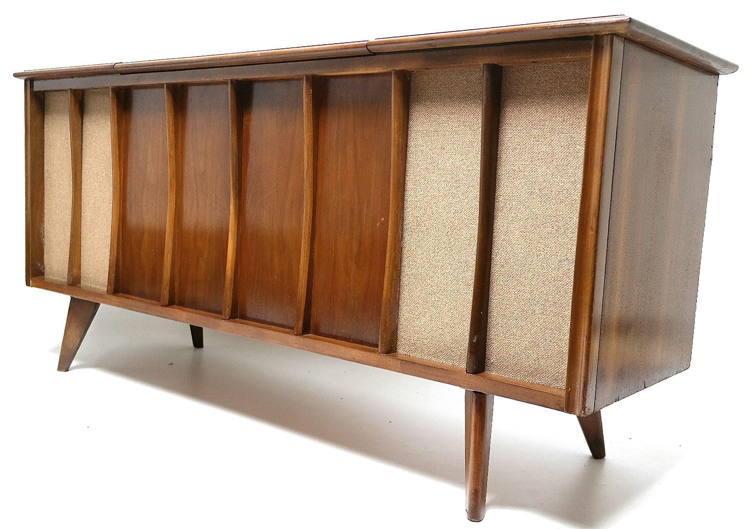 Mid Century Stereo Console  - Bluetooth -  FM Tuner - Record Changer FULLY RESTORED The Vintedge Co.