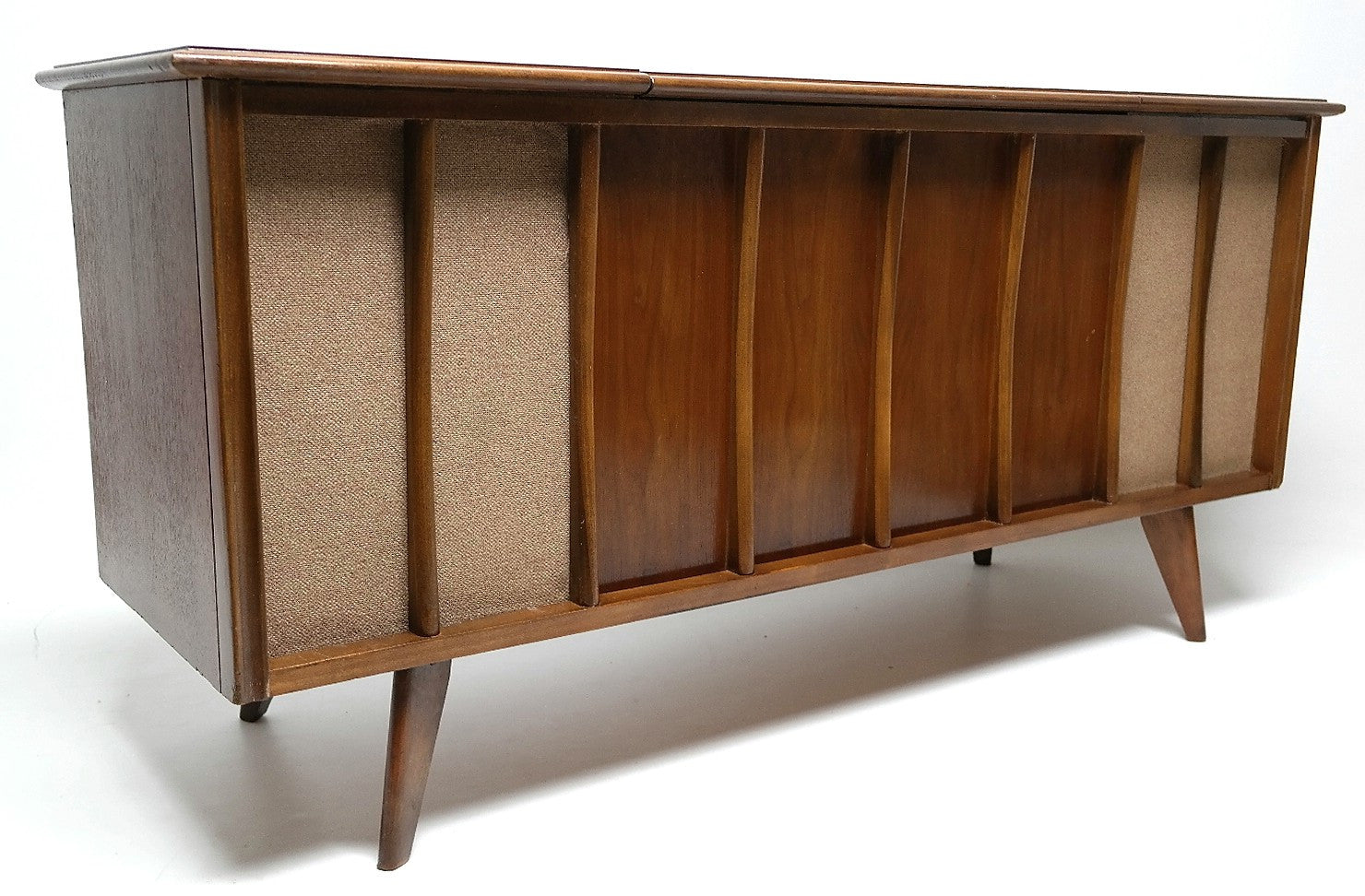 Mid Century Stereo Console  - Bluetooth -  FM Tuner - Record Changer FULLY RESTORED The Vintedge Co.