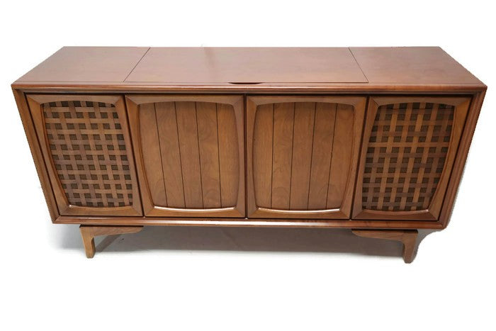 **SOLD OUT**  RCA Victor Victrola Mid Century Modern Stereo Console Record Player Changer AM FM  - Bluetooth The Vintedge Co.