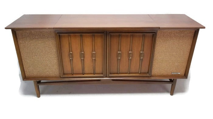 **SOLD OUT** 60s SYLVANIA Vintage Mid Century Modern Stereo Console Record Player Changer AM FM  - Bluetooth The Vintedge Co.