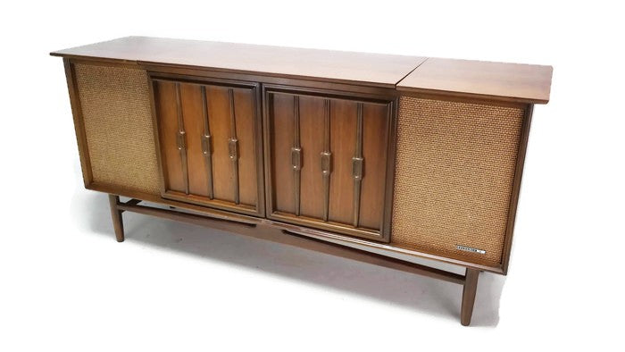 **SOLD OUT** 60s SYLVANIA Vintage Mid Century Modern Stereo Console Record Player Changer AM FM  - Bluetooth The Vintedge Co.