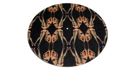 TURNTABLE SLIPMAT - Burlesque Show Girls - DJ - SLIP MAT - Records - Vinyl - Album - Mat The Vintedge Co.