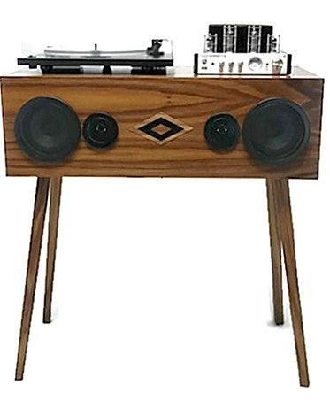 **SOLD OUT** VintedgeCo™ - EXCLUSIVE CUSTOM SERIES -  Mini-PREMIER™ Console Record Player in WALNUT - Turntable - Tube Amplifier - Bluetooth The Vintedge Co.