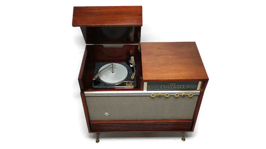 Vintage Silvertone Record Changer Stereo Console - AM/FM Tuner - Bluetooth The Vintedge Co.