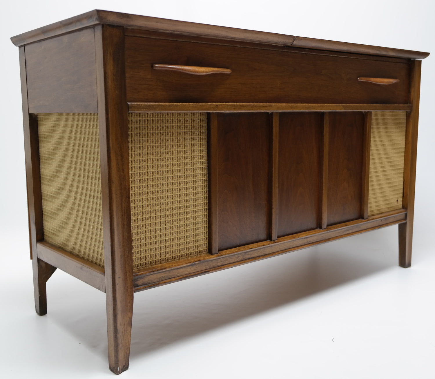 Mid Century Modern Stereo MINI Console Record Changer - AM/FM- Tuner - Bluetooth The Vintedge Co.