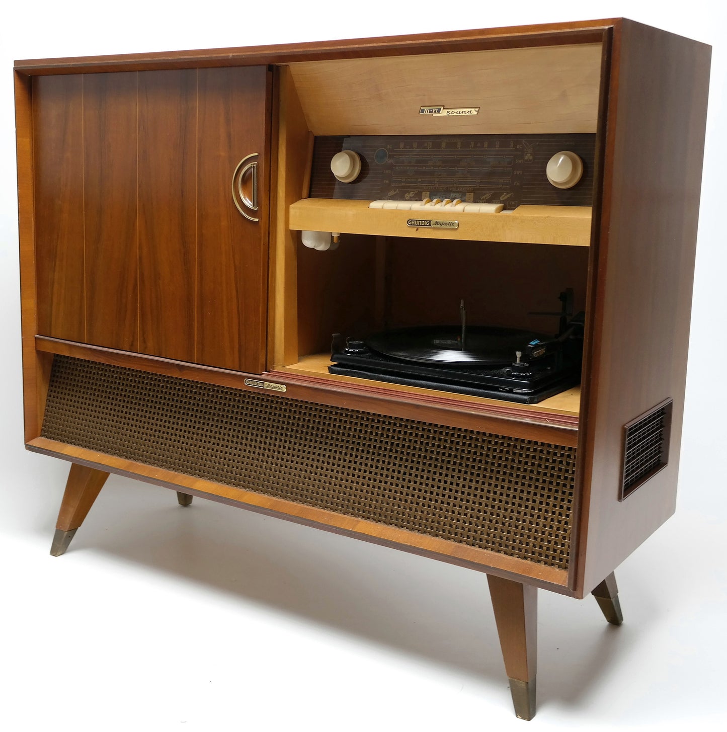 Mid Century Grundig Stereo Console Record Player - Bluetooth - AM/FM Tuner - Shortwave The Vintedge Co.