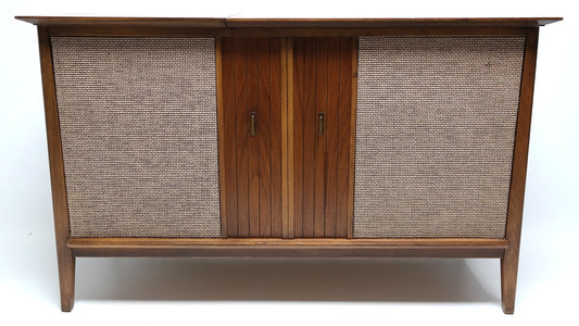 Mid Century Modern Stereo MINI Console Record Changer - AM/FM- Tuner - Bluetooth The Vintedge Co.