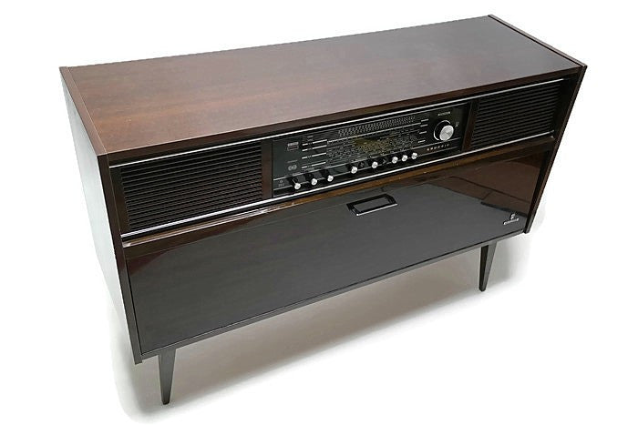 SOLD | 60's Grundig Vintage Record Changer Stereo Console - AM/FM Tuner - Bluetooth The Vintedge Co.