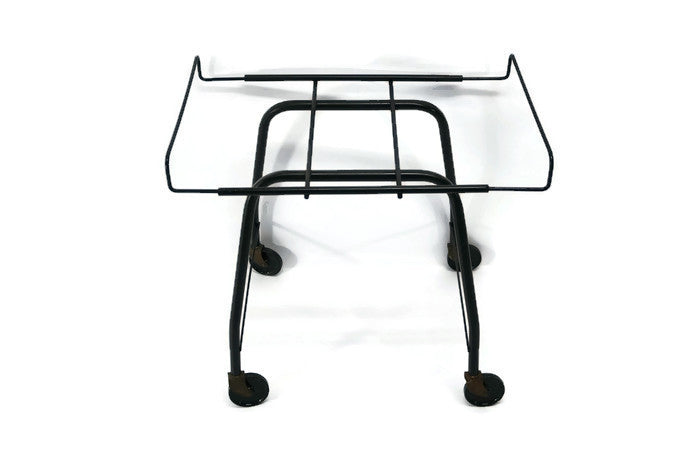 **SOLD OUT** - Vintage Black Metal Record Player Rolling Stand Holder The Vintedge Co.