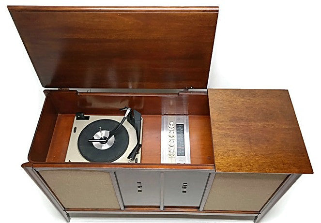 Vintage Silvertone Mini Stereo Console Record Changer - AM/FM Tuner - Bluetooth The Vintedge Co.