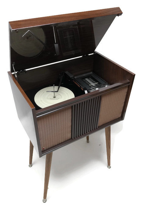 Mid Century Modern Delmonico Nivico Vintage Stereo Console - Record Changer - AM/FM Tuner - Bluetooth The Vintedge Co.