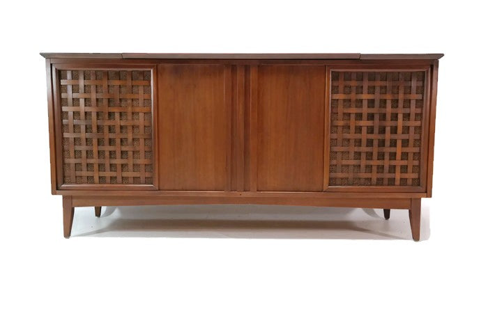 **SOLD OUT** THE FISHER Mid Century Modern Stereo Console Record Player Changer The Vintedge Co.