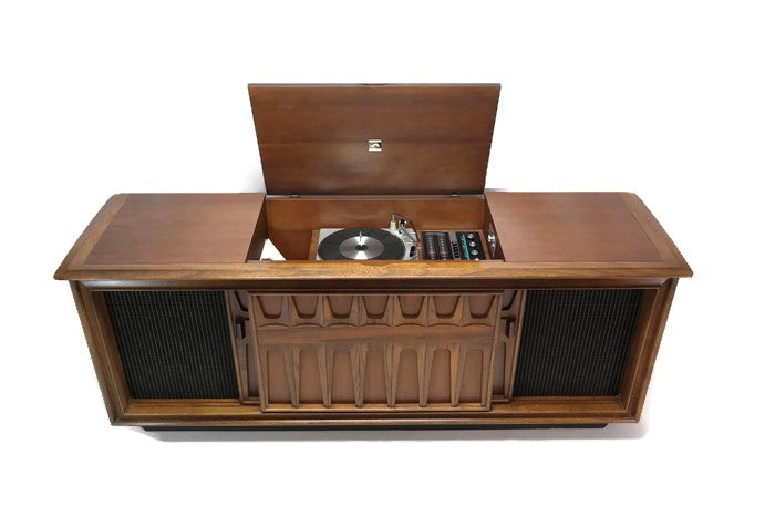 **SOLD OUT** RCA BRASILIA/COFFEY Style Long and Low LUXE Record Player Changer AM|FM Stereo Console - Bluetooth The Vintedge Co.