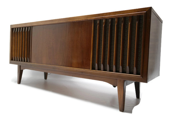 Mid Century Modern Zenith Vintage Stereo Console - Record Player Changer - AM/FM Tuner - Bluetooth The Vintedge Co.