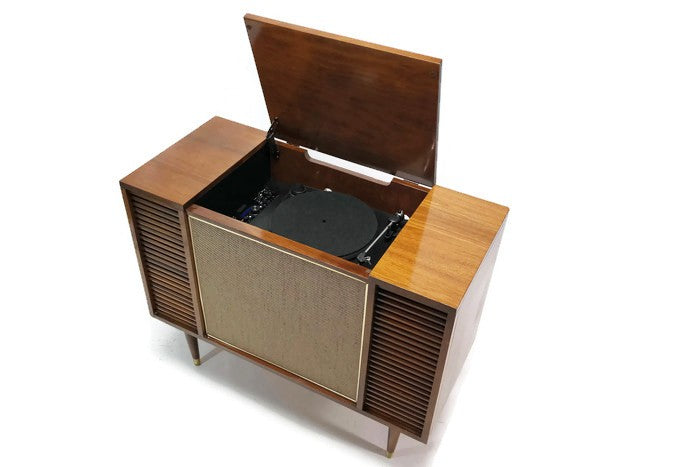 **SOLD OUT** The Vintedge Co™ - TURNTABLE READY SERIES Mid Century Record Player Stereo Cabinet Console FM Bluetooth The Vintedge Co.