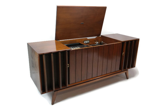 **SOLD OUT**  ZENITH DELUXE Louver Door Record Player Changer Stereo Console AM FM Bluetooth The Vintedge Co.