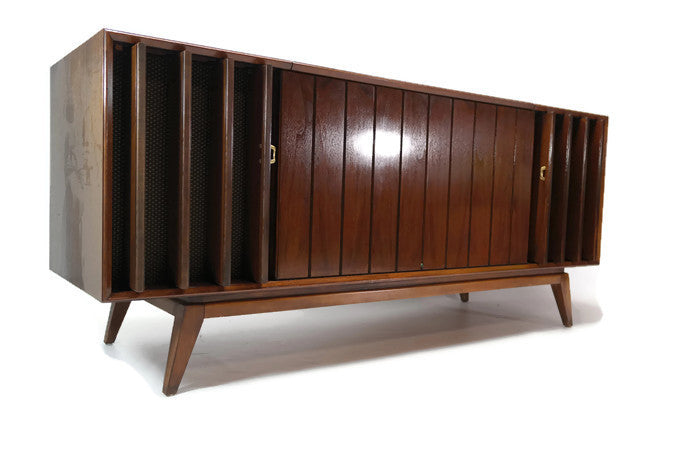 **SOLD OUT**  ZENITH DELUXE Louver Door Record Player Changer Stereo Console AM FM Bluetooth The Vintedge Co.