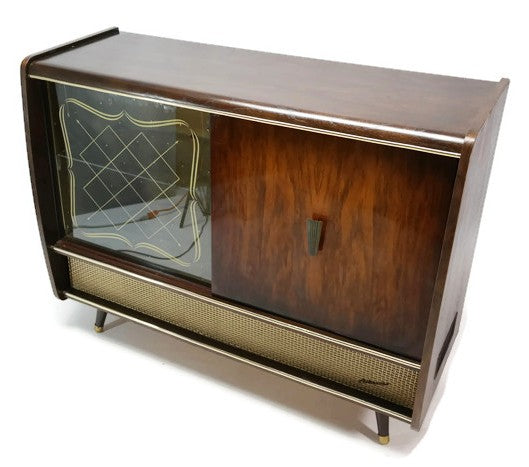 **SOLD OUT** BLAUPUNKT ARKANSAS Mid Century Record Changer Player Stereo Console w/Whiskey Bar The Vintedge Co.