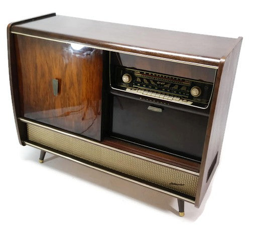 **SOLD OUT** BLAUPUNKT ARKANSAS Mid Century Record Changer Player Stereo Console w/Whiskey Bar The Vintedge Co.