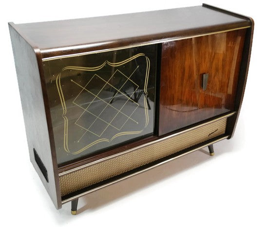 **SOLD OUT** BLAUPUNKT ARKANSAS Mid Century Record Changer Player Stereo Console w/Whiskey Bar The Vintedge Co.