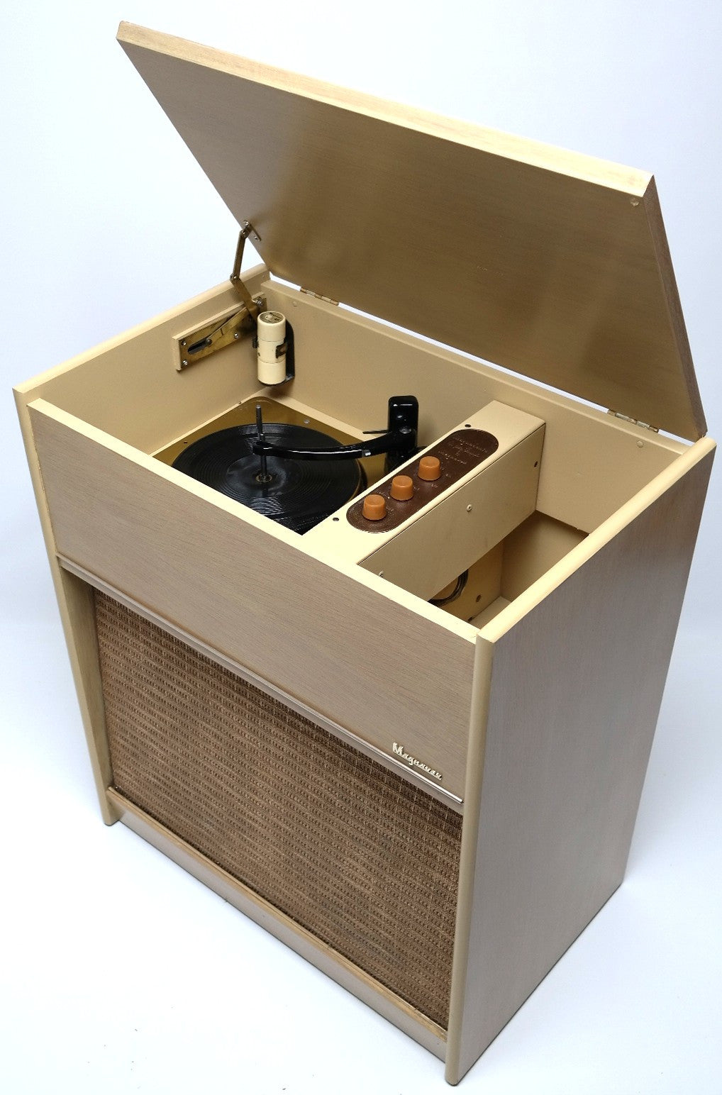 Mid Century Modern Hi Fi Magnavox Blonde Record Changer - Tuner - Bluetooth The Vintedge Co.