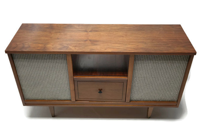 **SOLD OUT** VintedgeCo™ - TURNTABLE READY SERIES™ - Curtis Mathis Console Cabinet & Speakers - UPGRADE Components AVAILABLE The Vintedge Co.