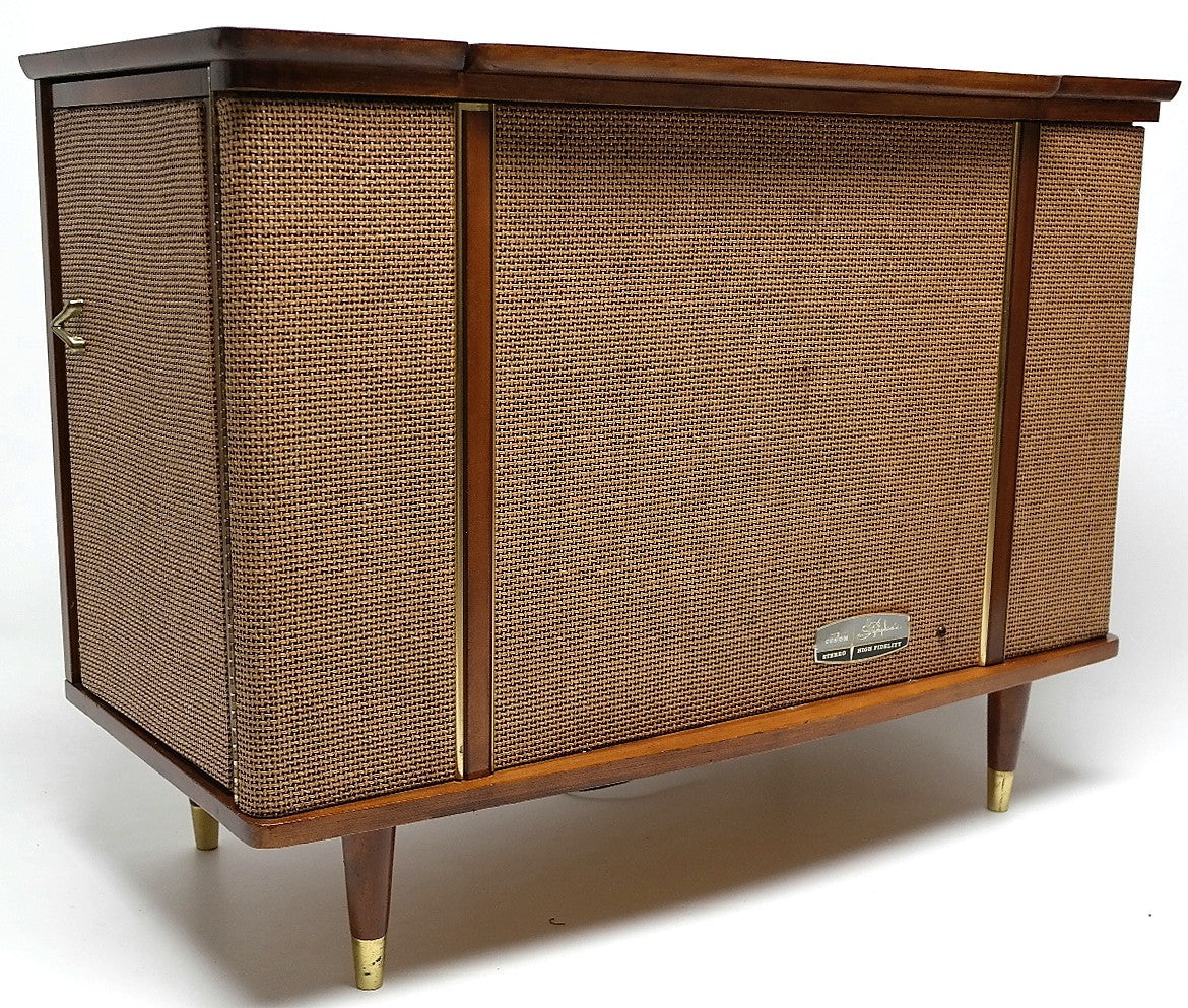 Mid Century Modern Stereo Symphonic Console Record Changer - AM/FM- Tuner - Bluetooth The Vintedge Co.