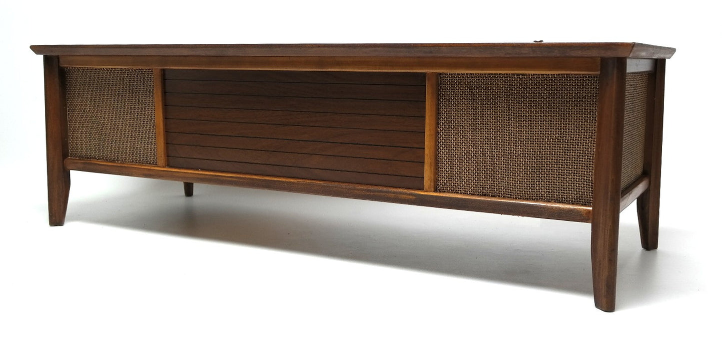 Mid Century Modern Coffee Table Stereo Console Record Changer - Bluetooth - Tube Amplifer The Vintedge Co.