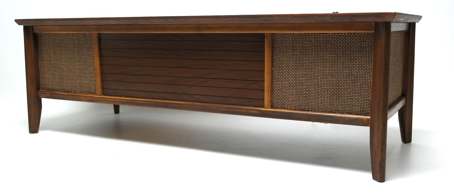 Mid Century Modern Coffee Table Stereo Console Record Changer - Bluetooth - Tube Amplifer The Vintedge Co.