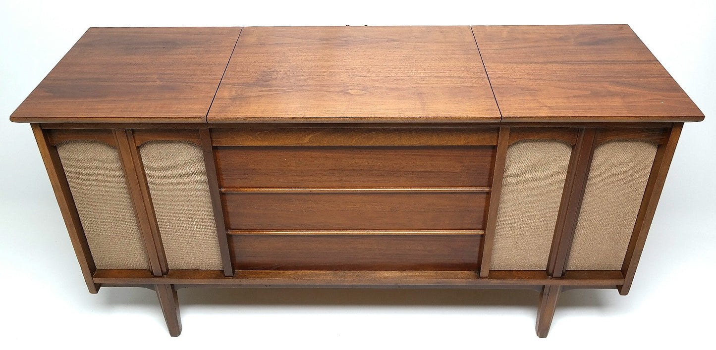 Mid Century Modern Stereo Silvertone Console Record Changer - AM/FM - Bluetooth The Vintedge Co.