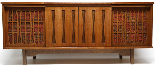 Mid Century Morse Stereo Console - Bluetooth -  AM/FM Tuner - Record Changer The Vintedge Co.