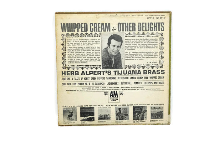 HERB ALPERT & THE TIJUANA BRASS - Vintage Record Vinyl Album - WHIPPED CREAM & OTHER DELIGHTS The Vintedge Co.