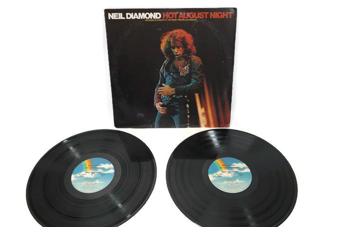 NEIL DIAMOND - Vintage Record Vinyl Album - HOT AUGUST NIGHT The Vintedge Co.