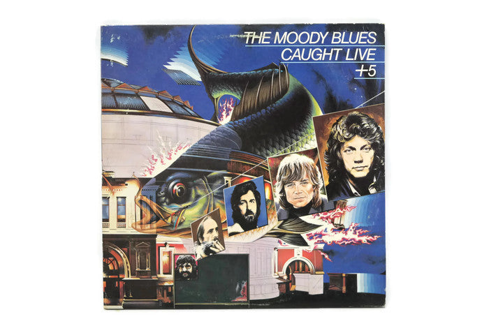 THE MOODY BLUES - Vintage Vinyl Record Album - CAUGHT LIVE +5 The Vintedge Co.