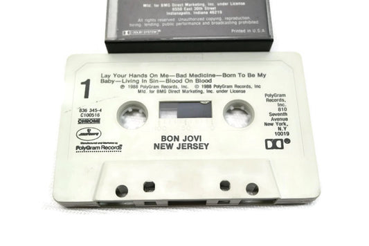 BON JOVI - Vintage Cassette Tape - NEW JERSEY The Vintedge Co.