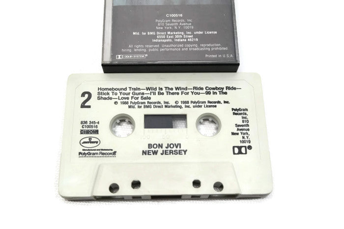 BON JOVI - Vintage Cassette Tape - NEW JERSEY The Vintedge Co.
