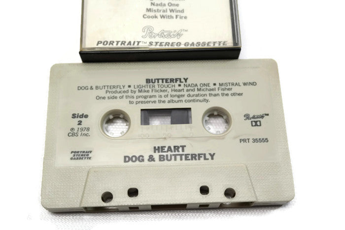 HEART - Vintage Cassette Tape - DOG AND BUTTERFLY The Vintedge Co.
