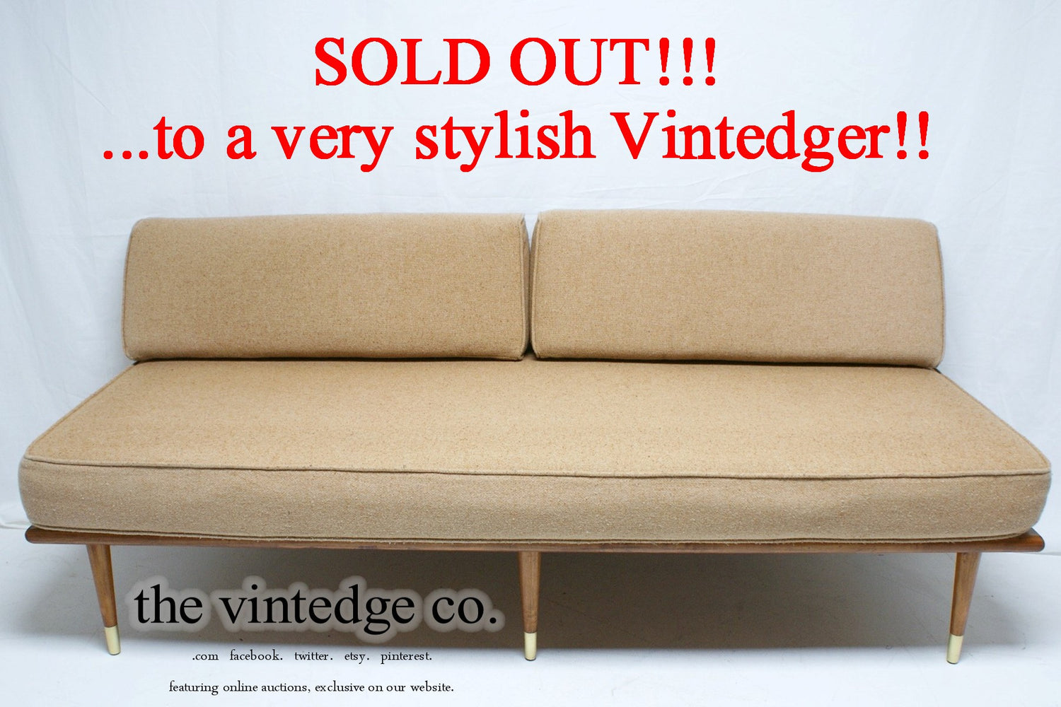 SOLD - Mid Century Danish Sleeper Bed Couch The Vintedge Co.