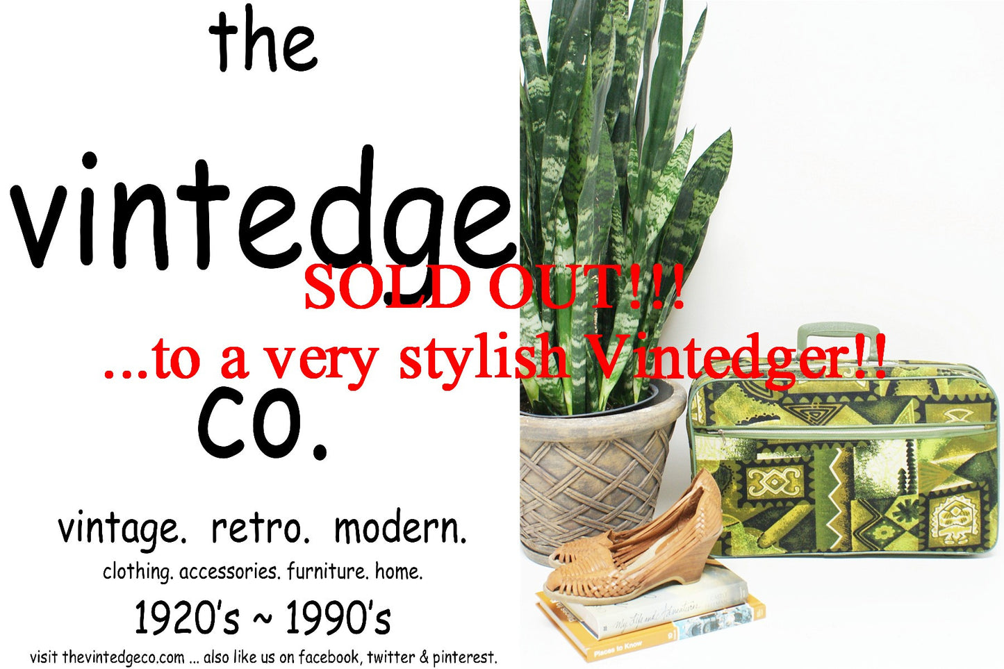 SOLD - Vintage 60s Mod Green Suitcase The Vintedge Co.