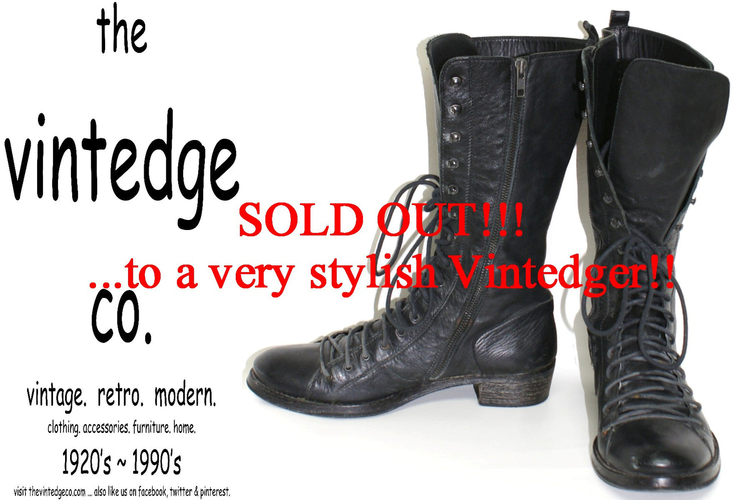 SOLD - 90s Lace Up Boots The Vintedge Co.