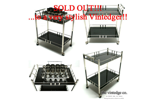 SOLD - MCM Chrome Bar Cart The Vintedge Co.